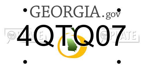4QTQ07 Georgia License Plate