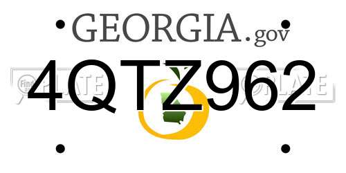 4QTZ962 Georgia License Plate