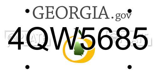 4QW5685 Georgia License Plate