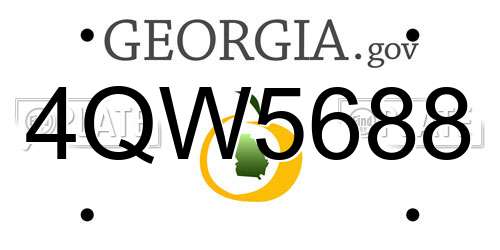 4QW5688 Georgia License Plate