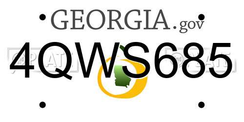4QWS685 Georgia License Plate
