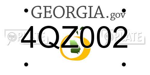 4QZ002 Georgia License Plate
