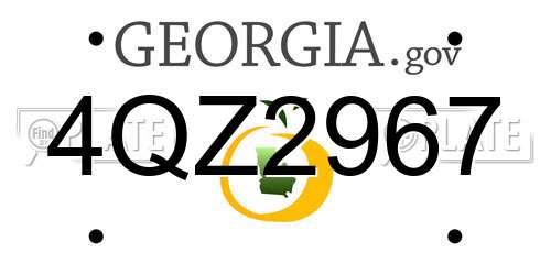4QZ2967 Georgia License Plate