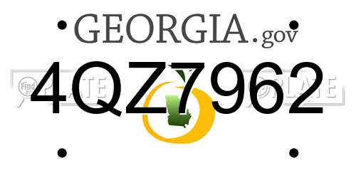4QZ7962 Georgia License Plate