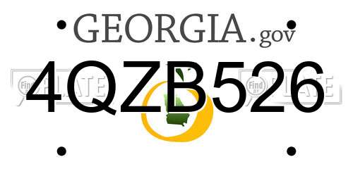 4QZB526 Georgia License Plate