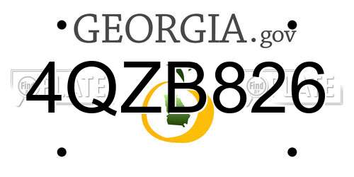 4QZB826 Georgia License Plate