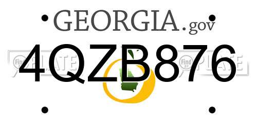 4QZB876 Georgia License Plate