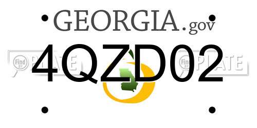 4QZD02 Georgia License Plate