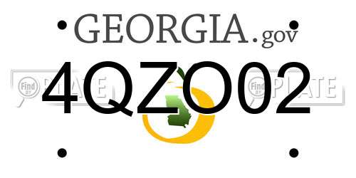 4QZO02 Georgia License Plate