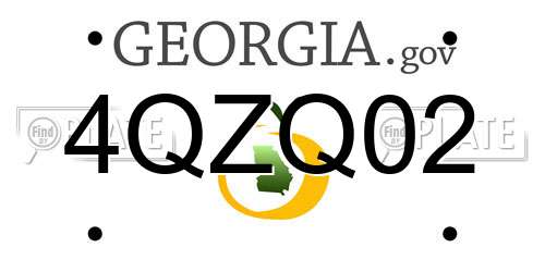 4QZQ02 Georgia License Plate