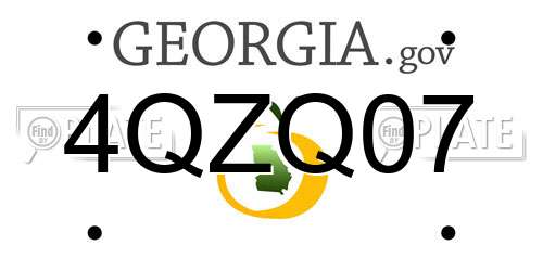 4QZQ07 Georgia License Plate