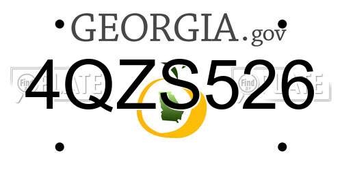 4QZS526 Georgia License Plate