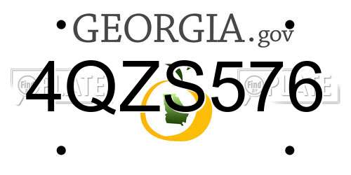 4QZS576 Georgia License Plate