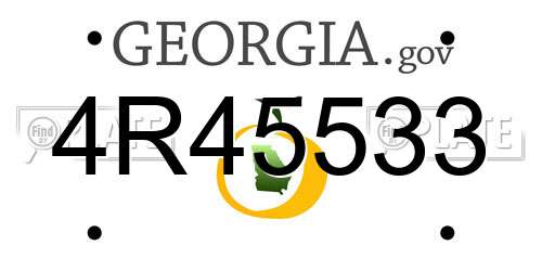 4R45533 Georgia License Plate