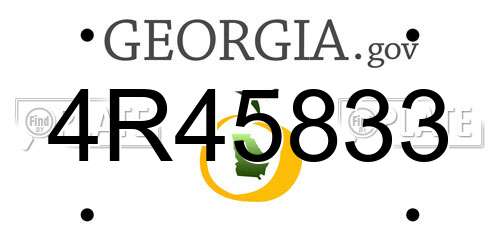 4R45833 Georgia License Plate