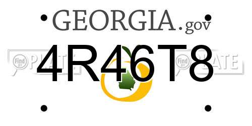 4R46T8 Georgia License Plate