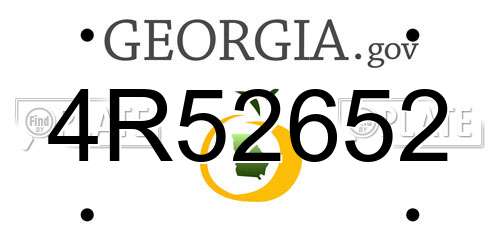 4R52652 Georgia License Plate