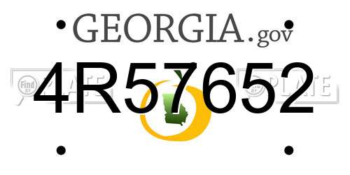 4R57652 Georgia License Plate