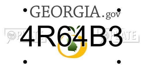4R64B3 Georgia License Plate