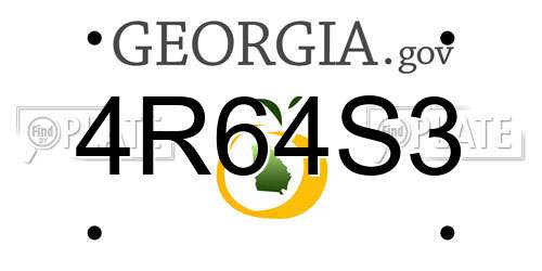 4R64S3 Georgia License Plate