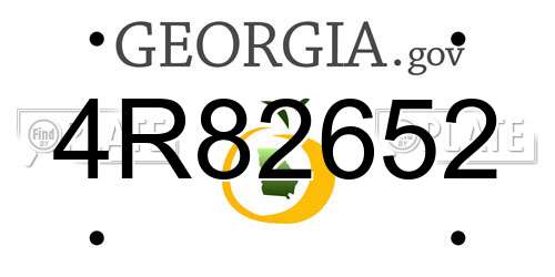 4R82652 Georgia License Plate