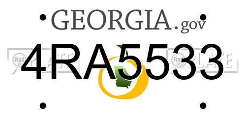 4RA5533 Georgia License Plate
