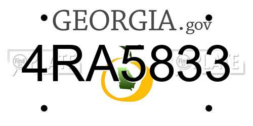 4RA5833 Georgia License Plate