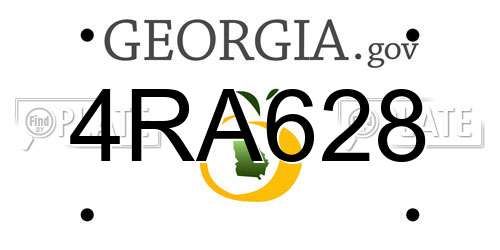 4RA628 Georgia License Plate