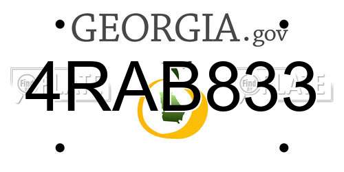 4RAB833 Georgia License Plate