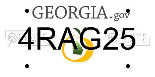 4RAG25 Georgia License Plate