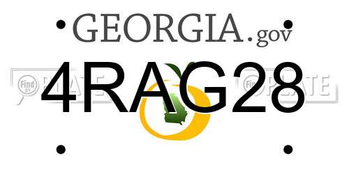 4RAG28 Georgia License Plate