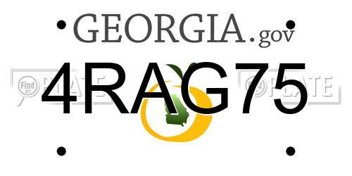 4RAG75 Georgia License Plate