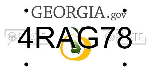 4RAG78 Georgia License Plate