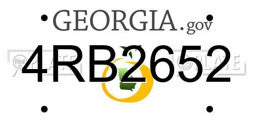 4RB2652 Georgia License Plate