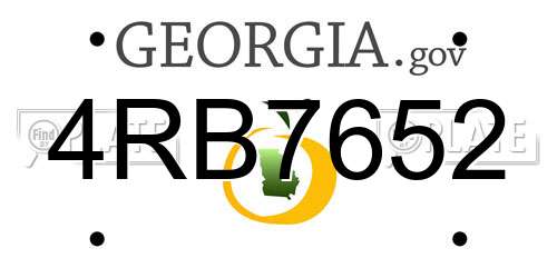 4RB7652 Georgia License Plate