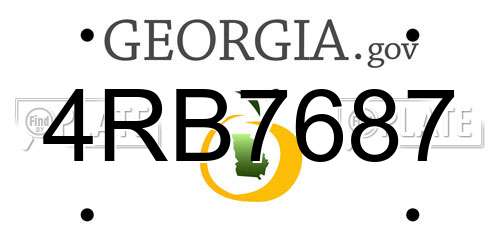 4RB7687 Georgia License Plate