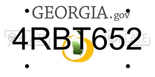 4RBT652 Georgia License Plate