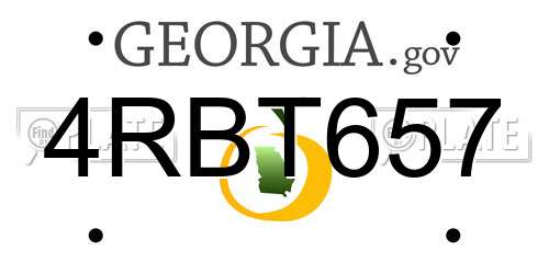 4RBT657 Georgia License Plate