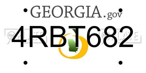 4RBT682 Georgia License Plate