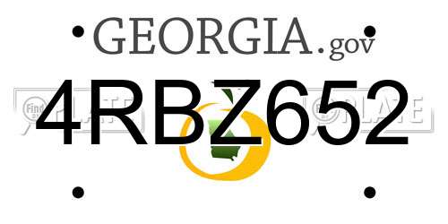 4RBZ652 Georgia License Plate
