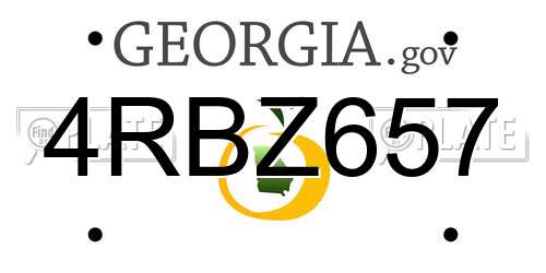 4RBZ657 Georgia License Plate