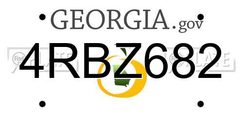 4RBZ682 Georgia License Plate
