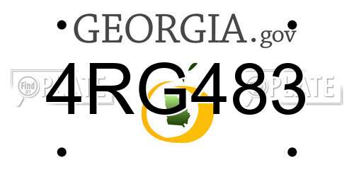 4RG483 Georgia License Plate