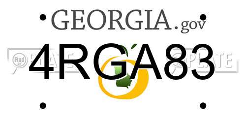 4RGA83 Georgia License Plate