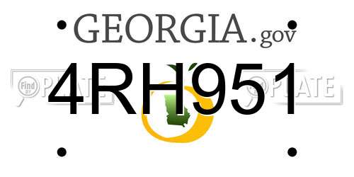 4RH951 Georgia License Plate