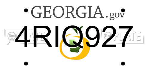 4RIQ927 Georgia License Plate