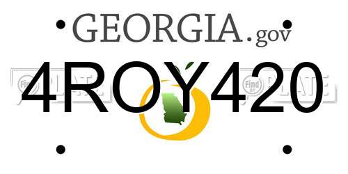 4ROY420 Georgia License Plate