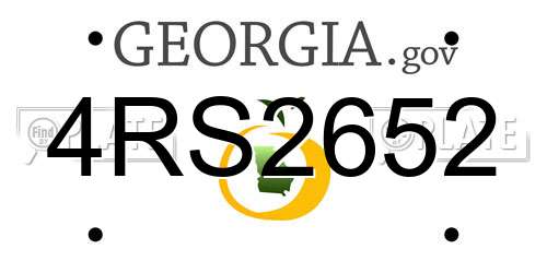 4RS2652 Georgia License Plate