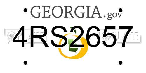 4RS2657 Georgia License Plate
