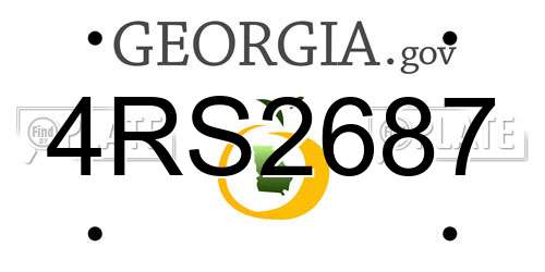 4RS2687 Georgia License Plate